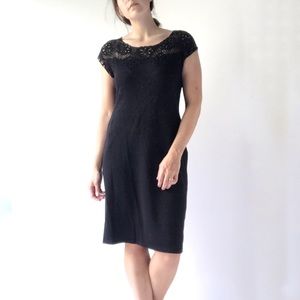 Peruvian Connection Black Dress with Macrame